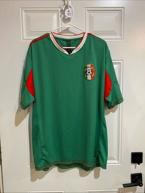 TRUE ROCK Green Soccer Jersey with Red Accents and White Trim